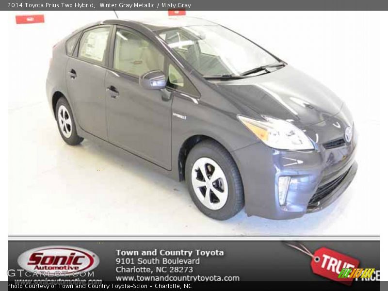 Winter Gray Metallic / Misty Gray 2014 Toyota Prius Two Hybrid