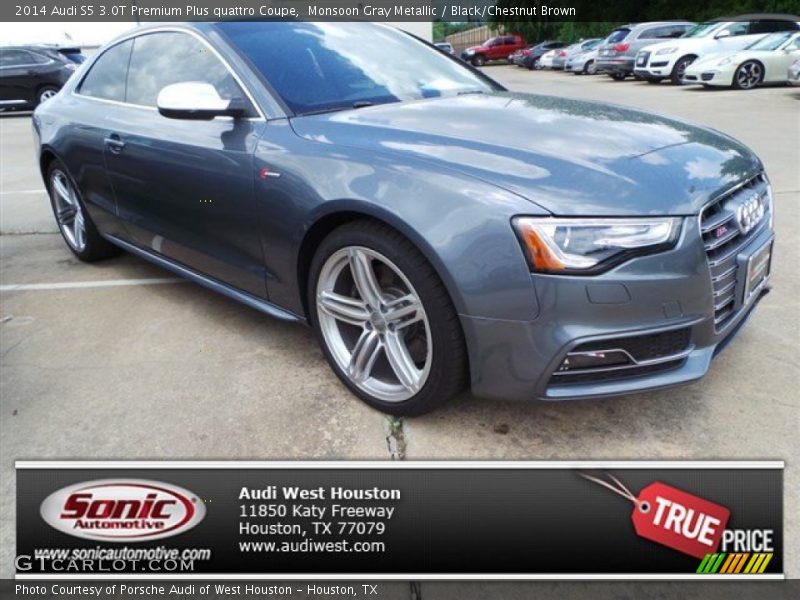 Monsoon Gray Metallic / Black/Chestnut Brown 2014 Audi S5 3.0T Premium Plus quattro Coupe