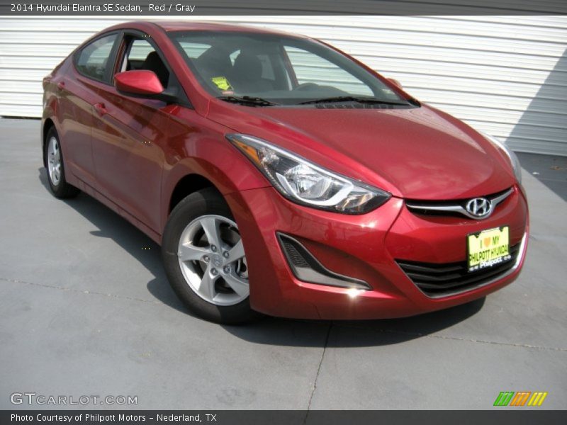 Red / Gray 2014 Hyundai Elantra SE Sedan