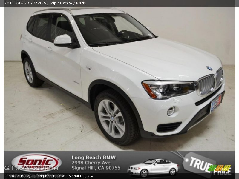 Alpine White / Black 2015 BMW X3 xDrive35i