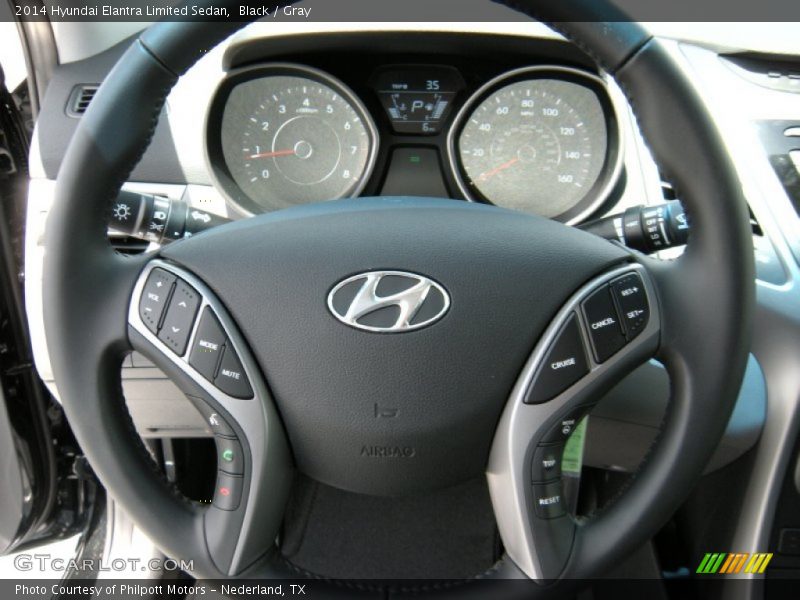 Black / Gray 2014 Hyundai Elantra Limited Sedan