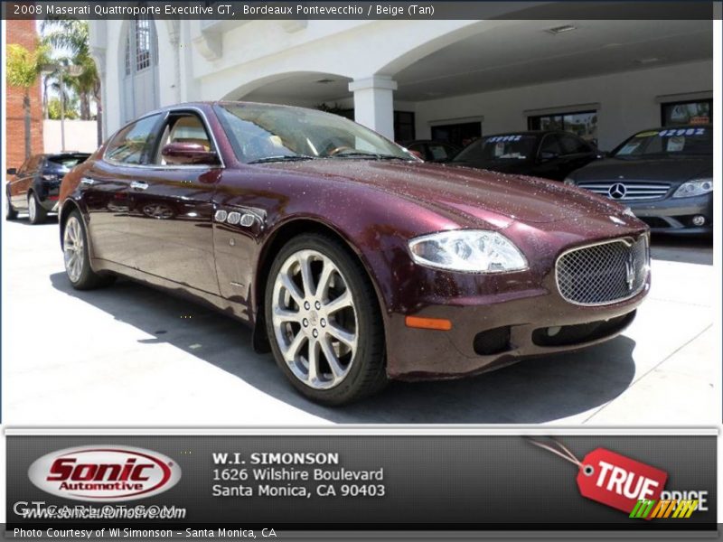 Bordeaux Pontevecchio / Beige (Tan) 2008 Maserati Quattroporte Executive GT