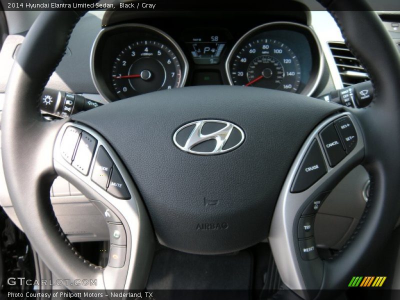 Black / Gray 2014 Hyundai Elantra Limited Sedan