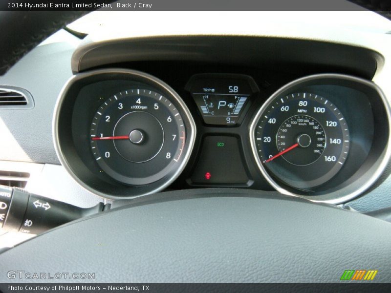 Black / Gray 2014 Hyundai Elantra Limited Sedan
