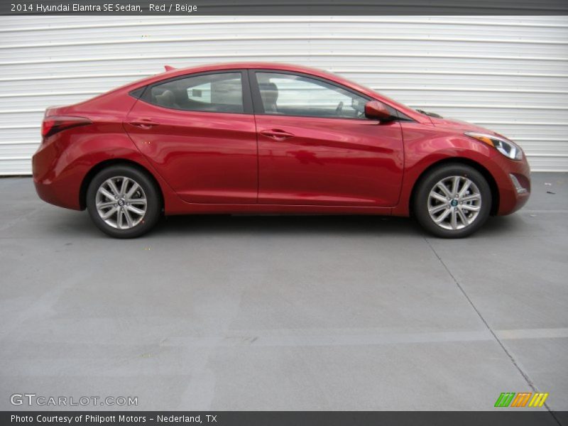 Red / Beige 2014 Hyundai Elantra SE Sedan