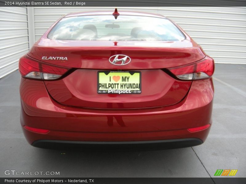 Red / Beige 2014 Hyundai Elantra SE Sedan