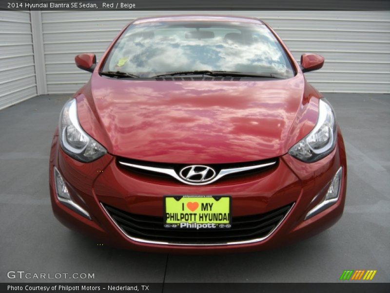 Red / Beige 2014 Hyundai Elantra SE Sedan