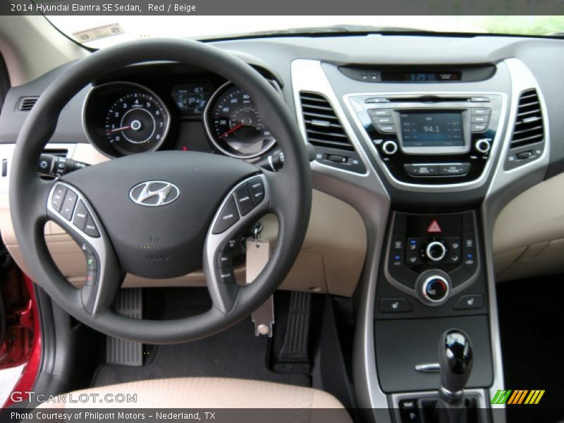 Red / Beige 2014 Hyundai Elantra SE Sedan