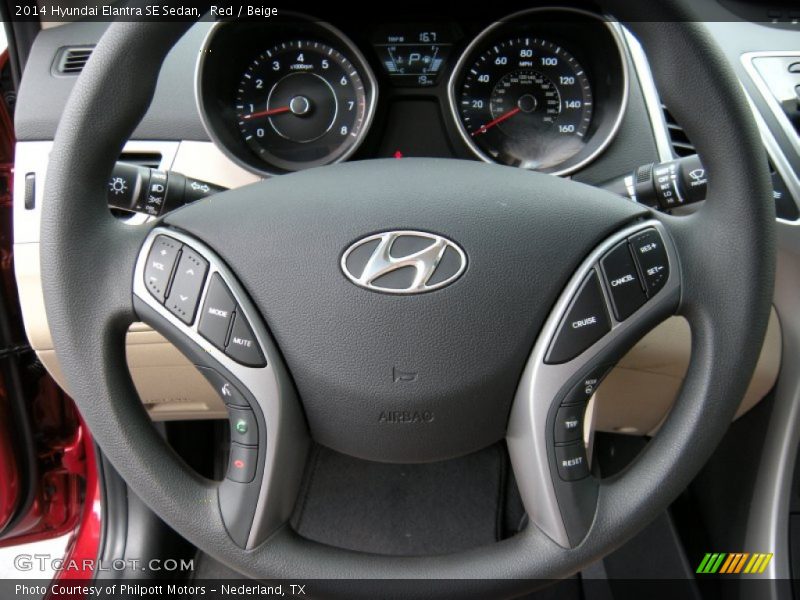 Red / Beige 2014 Hyundai Elantra SE Sedan