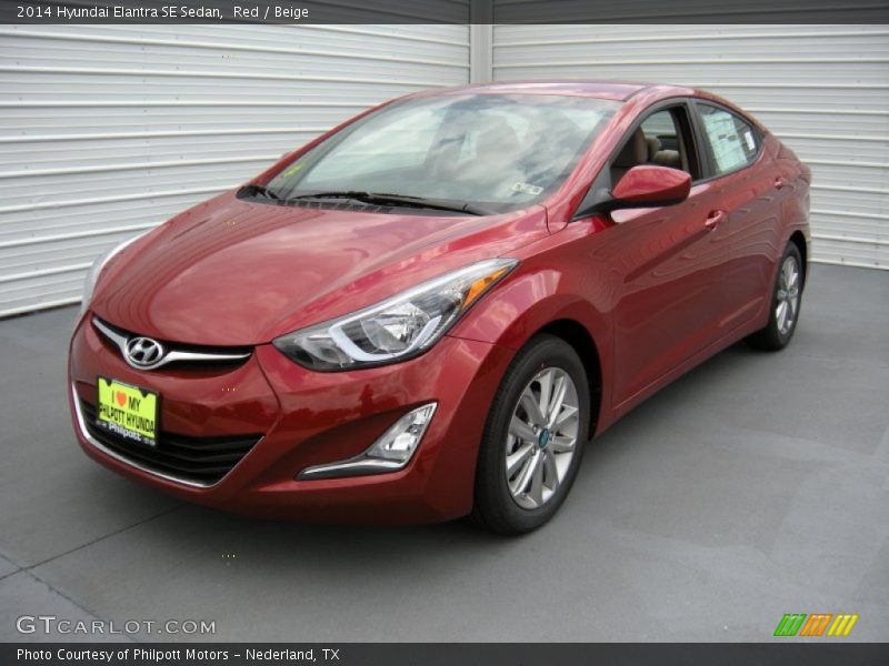 Red / Beige 2014 Hyundai Elantra SE Sedan