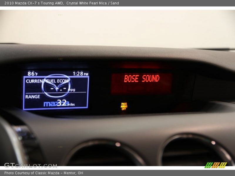 Crystal White Pearl Mica / Sand 2010 Mazda CX-7 s Touring AWD