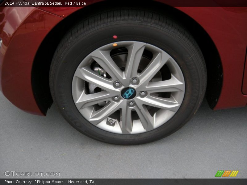 Red / Beige 2014 Hyundai Elantra SE Sedan