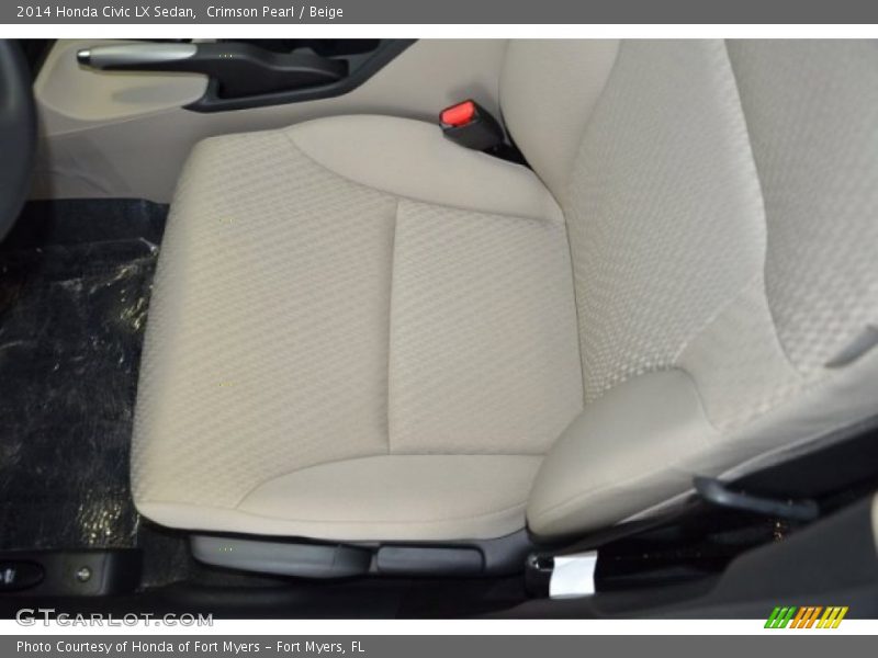 Crimson Pearl / Beige 2014 Honda Civic LX Sedan
