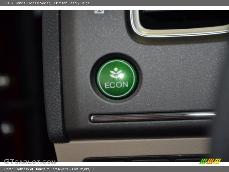 Crimson Pearl / Beige 2014 Honda Civic LX Sedan