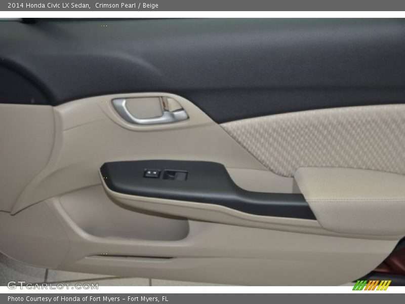 Crimson Pearl / Beige 2014 Honda Civic LX Sedan