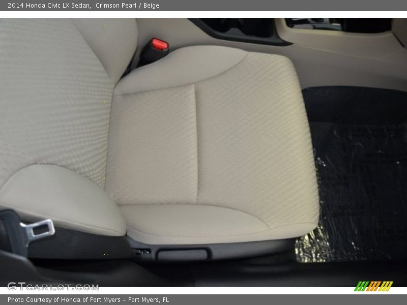 Crimson Pearl / Beige 2014 Honda Civic LX Sedan