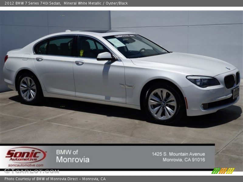 Mineral White Metallic / Oyster/Black 2012 BMW 7 Series 740i Sedan