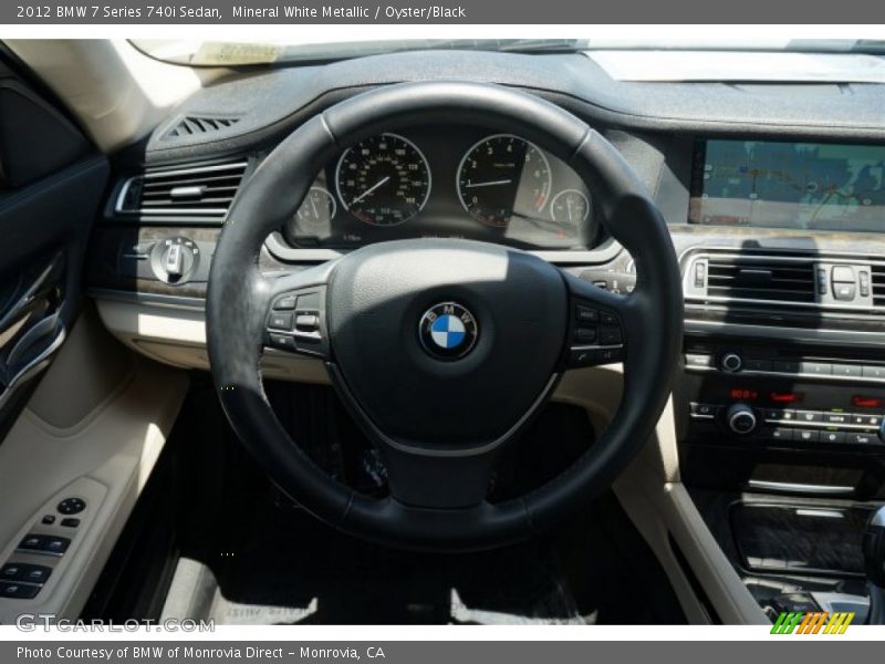 Mineral White Metallic / Oyster/Black 2012 BMW 7 Series 740i Sedan