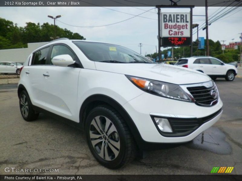 Clear White / Black 2012 Kia Sportage EX
