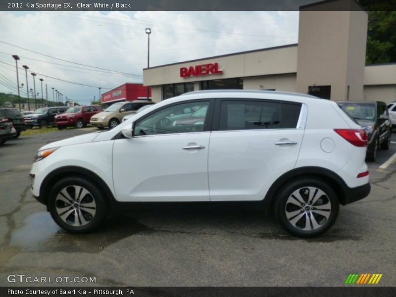 Clear White / Black 2012 Kia Sportage EX