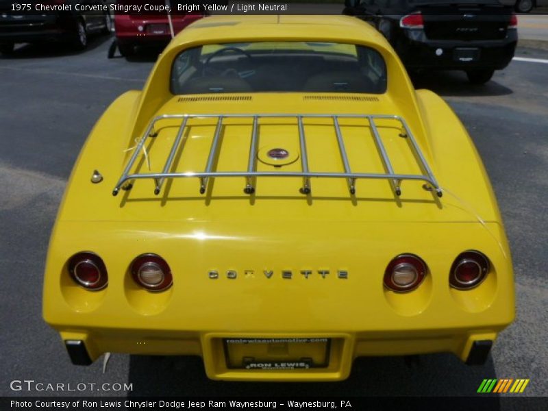 Bright Yellow / Light Neutral 1975 Chevrolet Corvette Stingray Coupe