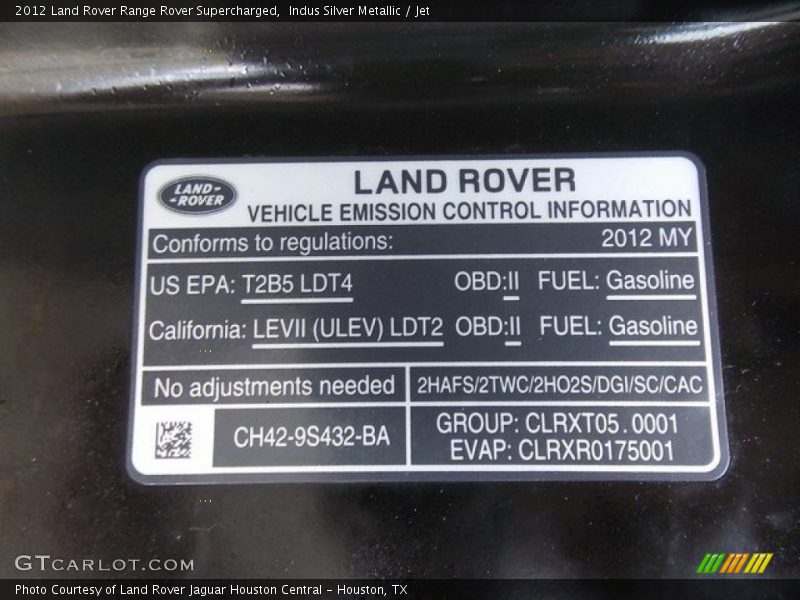 Indus Silver Metallic / Jet 2012 Land Rover Range Rover Supercharged
