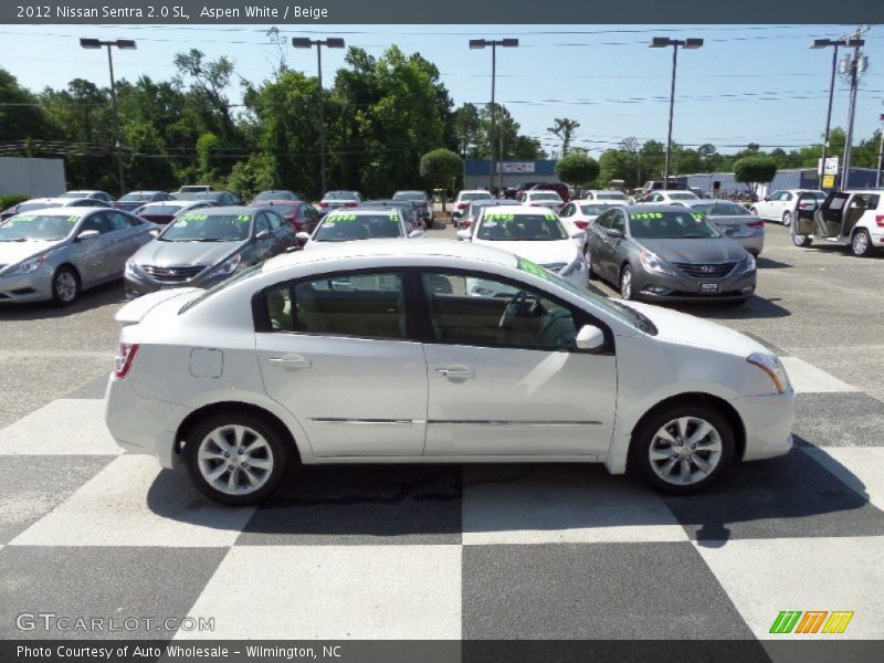 Aspen White / Beige 2012 Nissan Sentra 2.0 SL