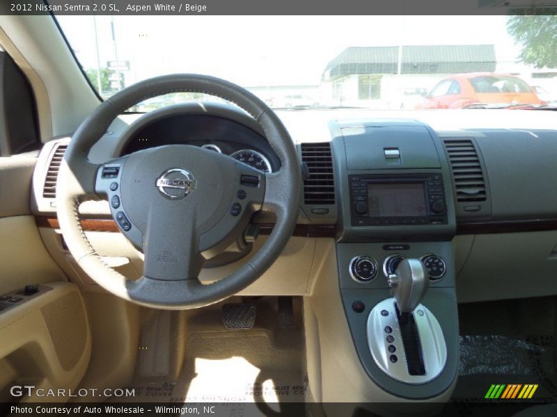 Aspen White / Beige 2012 Nissan Sentra 2.0 SL
