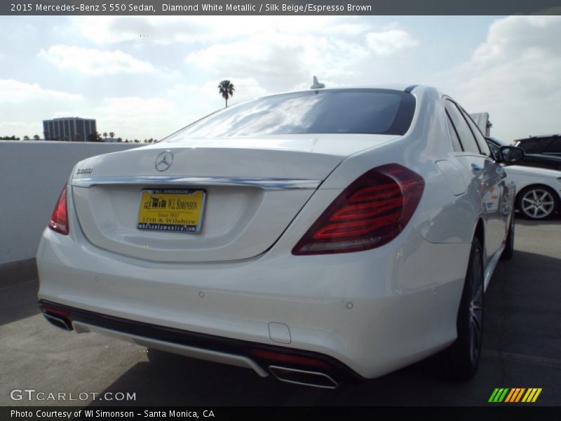 Diamond White Metallic / Silk Beige/Espresso Brown 2015 Mercedes-Benz S 550 Sedan