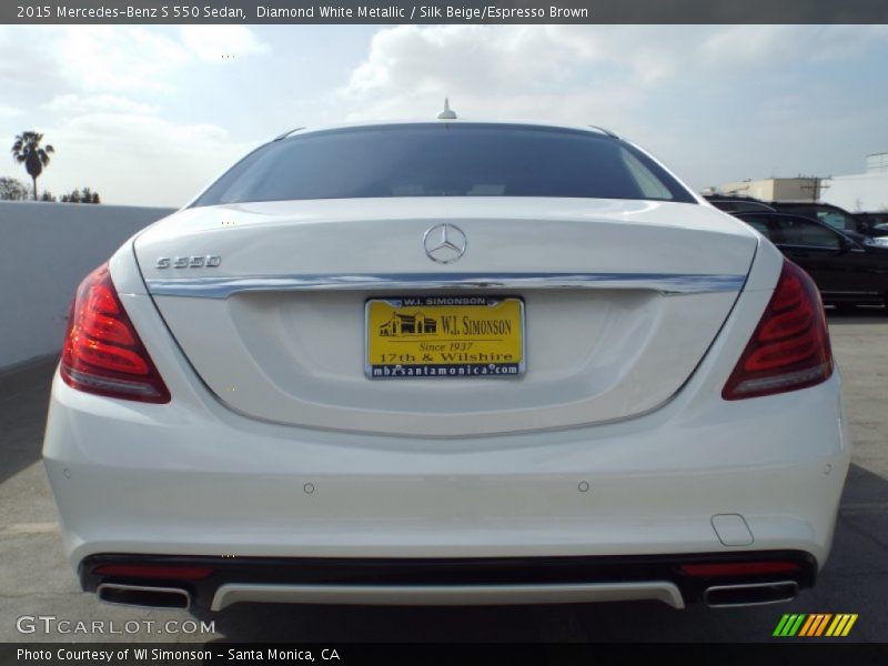 Diamond White Metallic / Silk Beige/Espresso Brown 2015 Mercedes-Benz S 550 Sedan