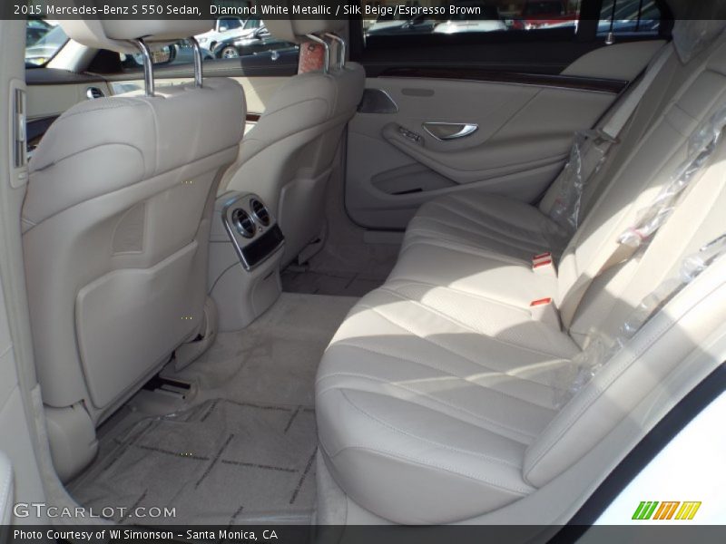 Diamond White Metallic / Silk Beige/Espresso Brown 2015 Mercedes-Benz S 550 Sedan