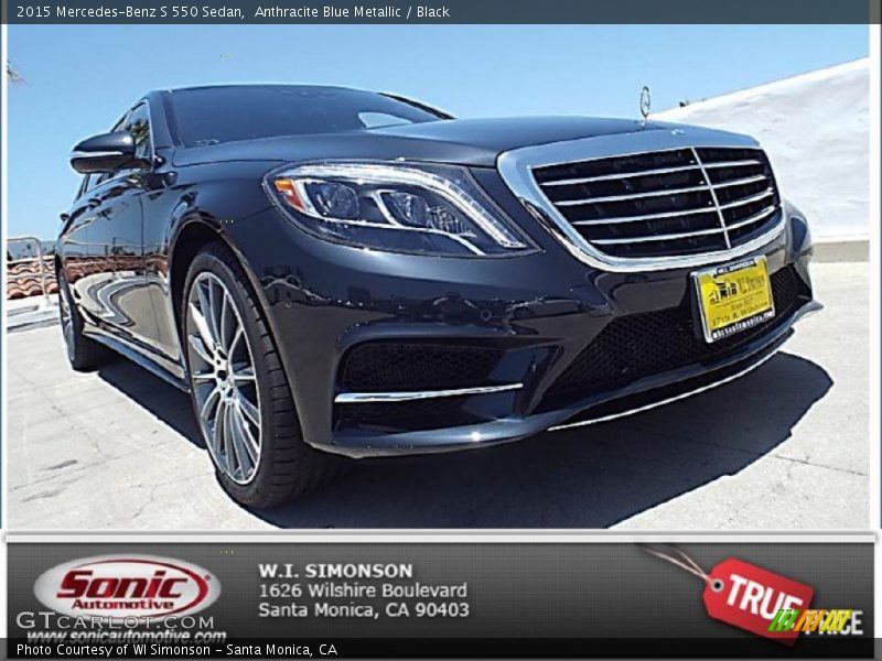 Anthracite Blue Metallic / Black 2015 Mercedes-Benz S 550 Sedan