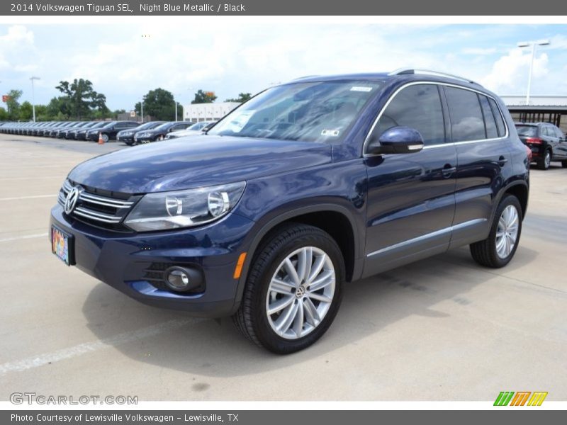 Night Blue Metallic / Black 2014 Volkswagen Tiguan SEL