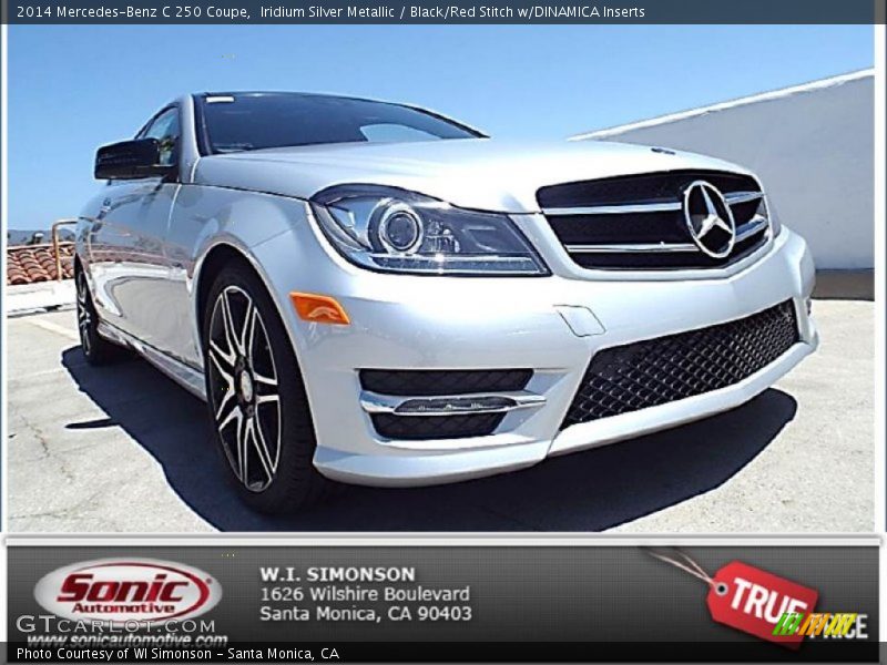 Iridium Silver Metallic / Black/Red Stitch w/DINAMICA Inserts 2014 Mercedes-Benz C 250 Coupe