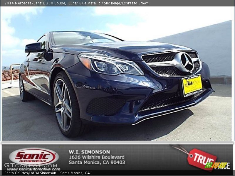 Lunar Blue Metallic / Silk Beige/Espresso Brown 2014 Mercedes-Benz E 350 Coupe
