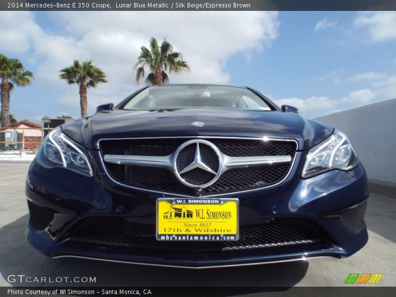 Lunar Blue Metallic / Silk Beige/Espresso Brown 2014 Mercedes-Benz E 350 Coupe