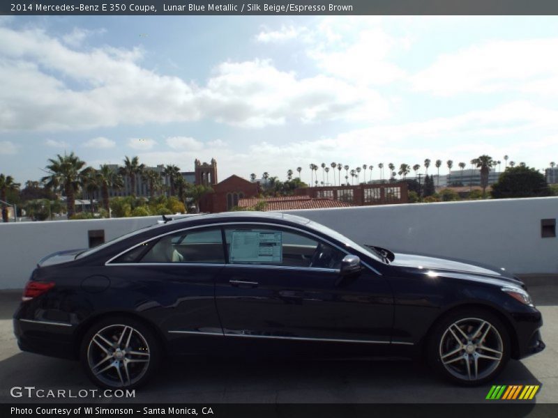 Lunar Blue Metallic / Silk Beige/Espresso Brown 2014 Mercedes-Benz E 350 Coupe