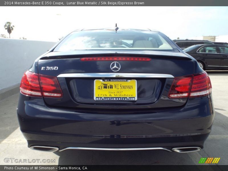 Lunar Blue Metallic / Silk Beige/Espresso Brown 2014 Mercedes-Benz E 350 Coupe