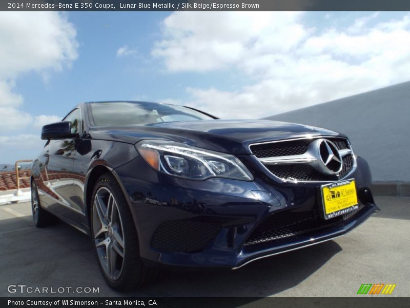 Lunar Blue Metallic / Silk Beige/Espresso Brown 2014 Mercedes-Benz E 350 Coupe