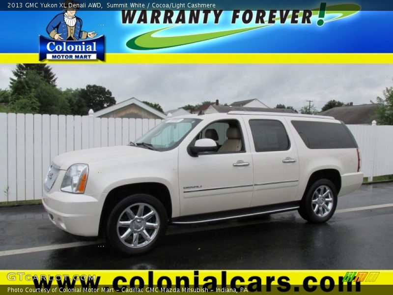 Summit White / Cocoa/Light Cashmere 2013 GMC Yukon XL Denali AWD