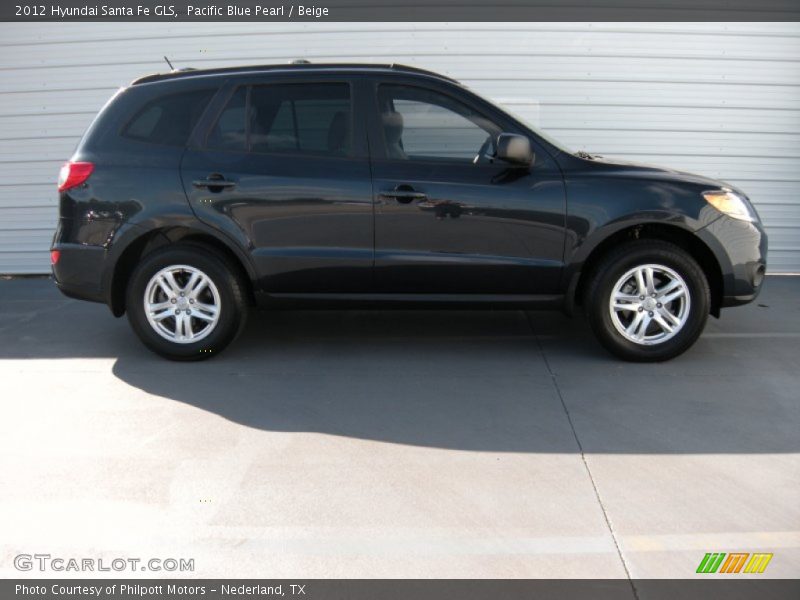 Pacific Blue Pearl / Beige 2012 Hyundai Santa Fe GLS