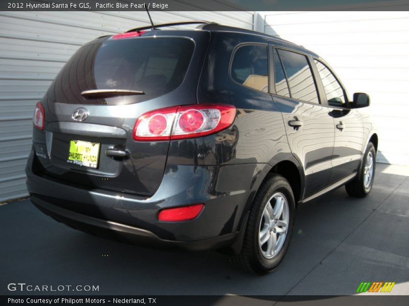 Pacific Blue Pearl / Beige 2012 Hyundai Santa Fe GLS