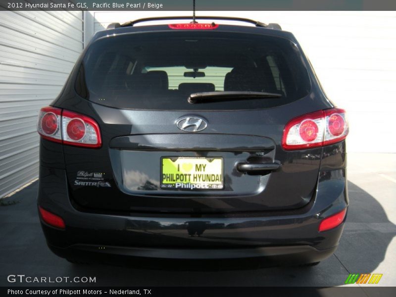 Pacific Blue Pearl / Beige 2012 Hyundai Santa Fe GLS