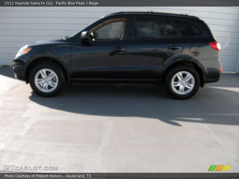 Pacific Blue Pearl / Beige 2012 Hyundai Santa Fe GLS