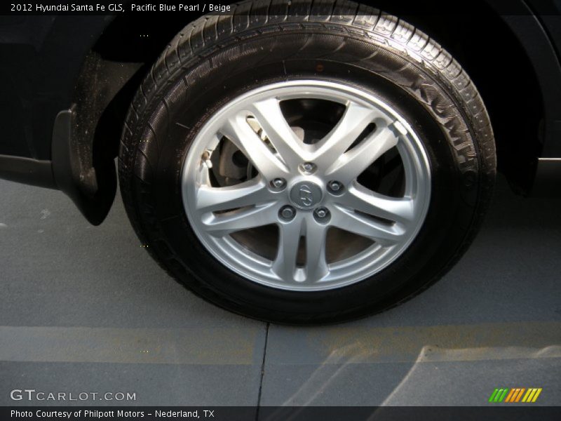 Pacific Blue Pearl / Beige 2012 Hyundai Santa Fe GLS