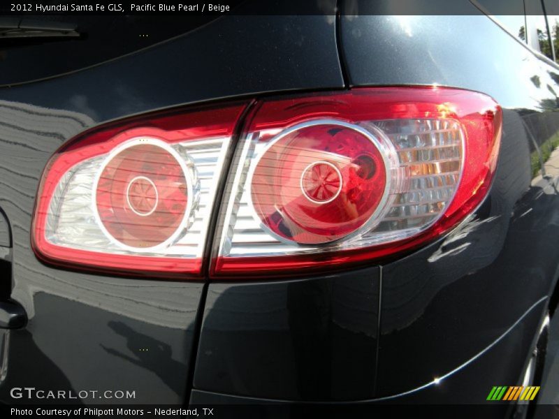Pacific Blue Pearl / Beige 2012 Hyundai Santa Fe GLS
