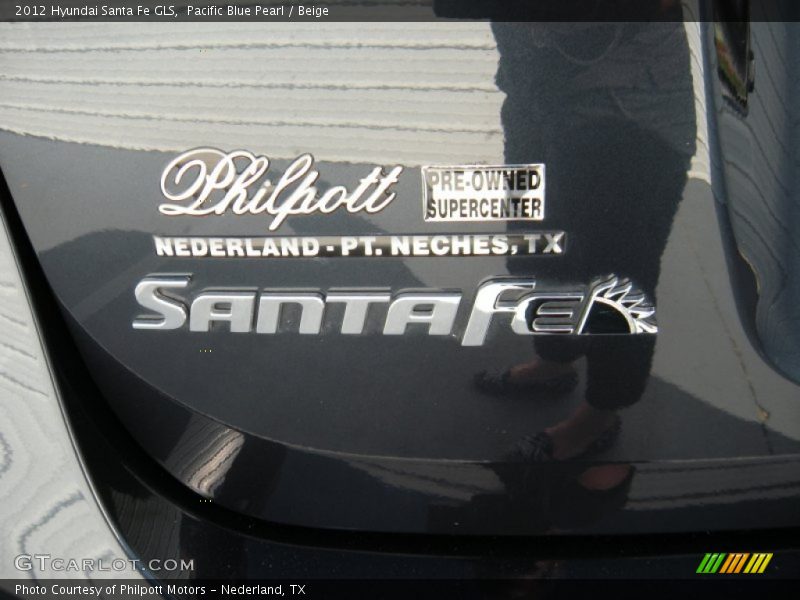 Pacific Blue Pearl / Beige 2012 Hyundai Santa Fe GLS