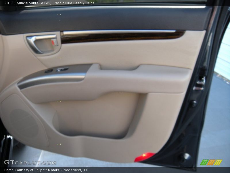 Pacific Blue Pearl / Beige 2012 Hyundai Santa Fe GLS