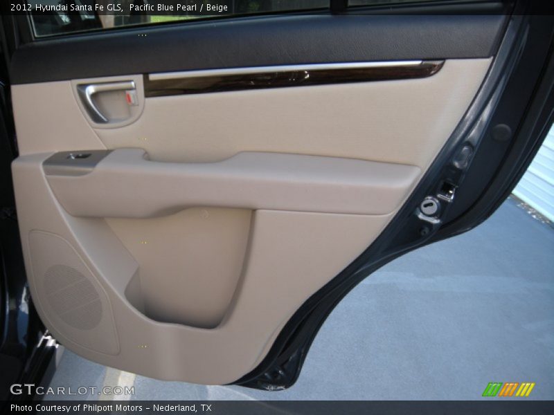 Pacific Blue Pearl / Beige 2012 Hyundai Santa Fe GLS