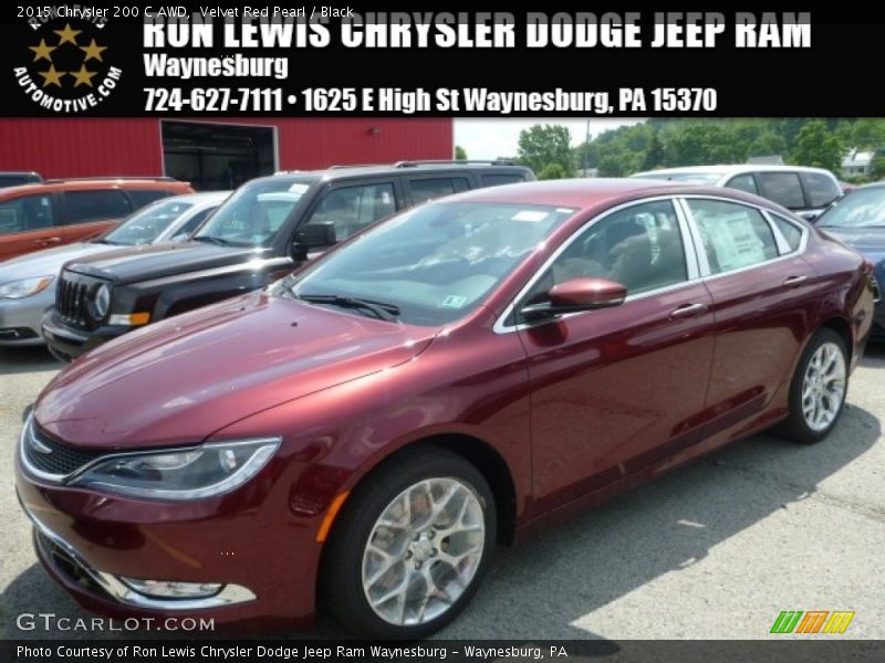 Velvet Red Pearl / Black 2015 Chrysler 200 C AWD